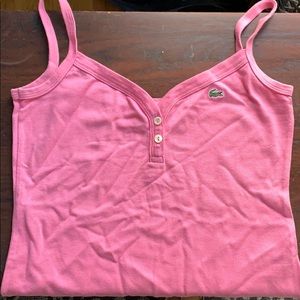 Lacoste Pink Cotton Tank Top